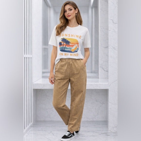 Doe & Rae Pants - Doe & Rae Corduroy Stretch Waist Pants NWOT